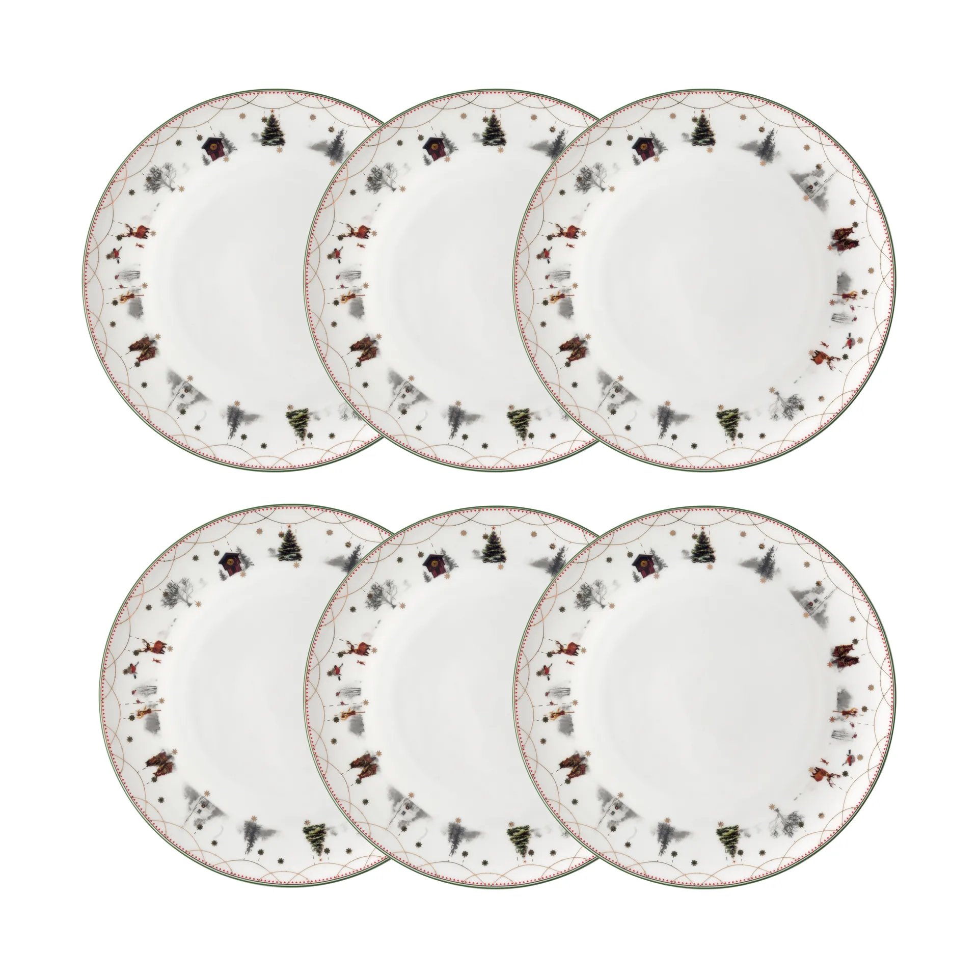 Julemorgen plate Ø20 cm 6-pack Wik & Walsøe