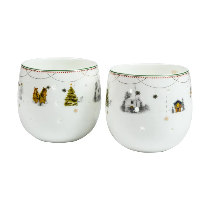 Julemorgen Story candle holders 2-pack - White - Wik & Walsøe