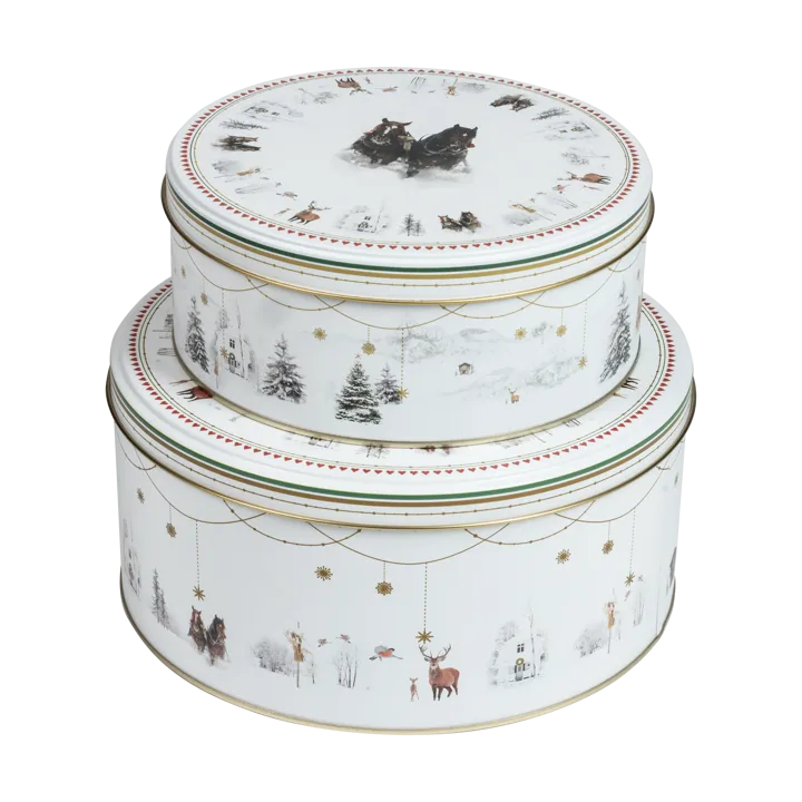 Julemorgen Story Cookie Jar 2 Pieces - White-multi - Wik & Walsøe