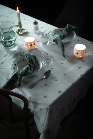 Julemorgen tablecloth - White-green, 140x240 cm - Wik & Walsøe