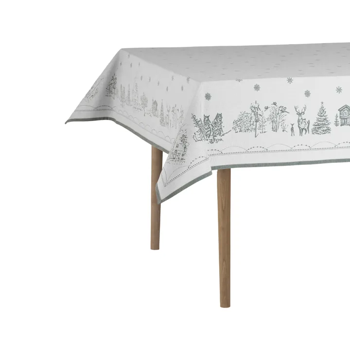 Julemorgen tablecloth - White-green, 140x300 cm - Wik & Walsøe