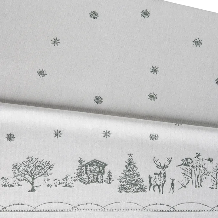 Julemorgen tablecloth - White-green, 140x340 cm - Wik & Walsøe