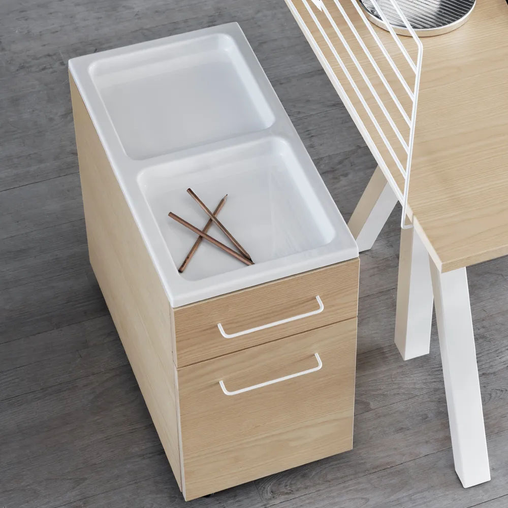 Works drawers on wheels, Oak Works