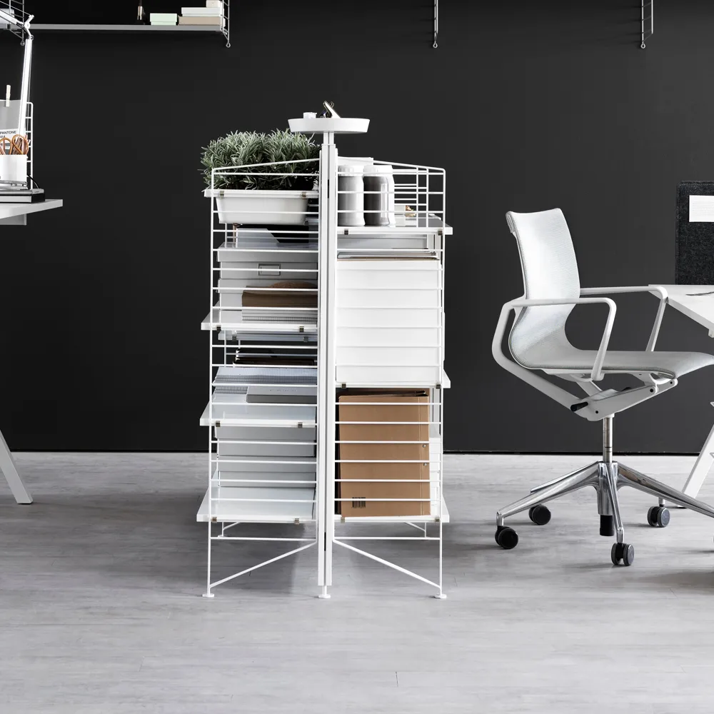 Works frame for standalone shelf 1-pack, White/grey, incl. felt wall Works