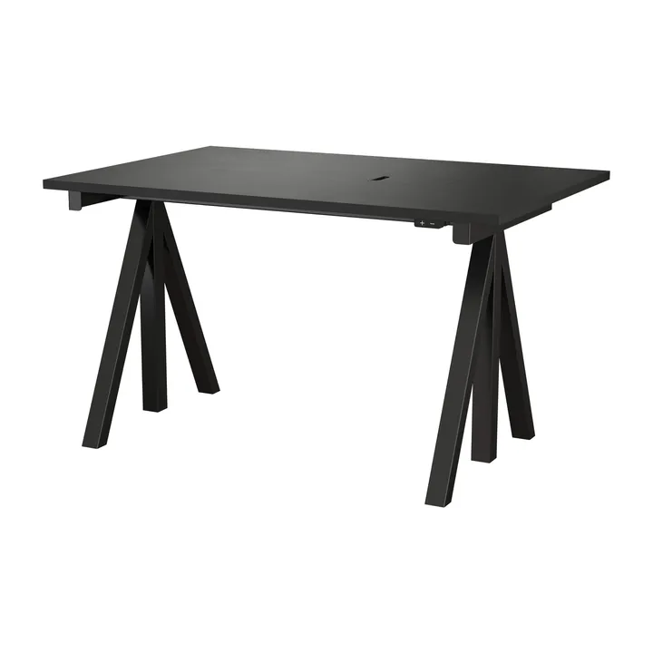 Works height-adjustable desk black 78x120 cm - Works