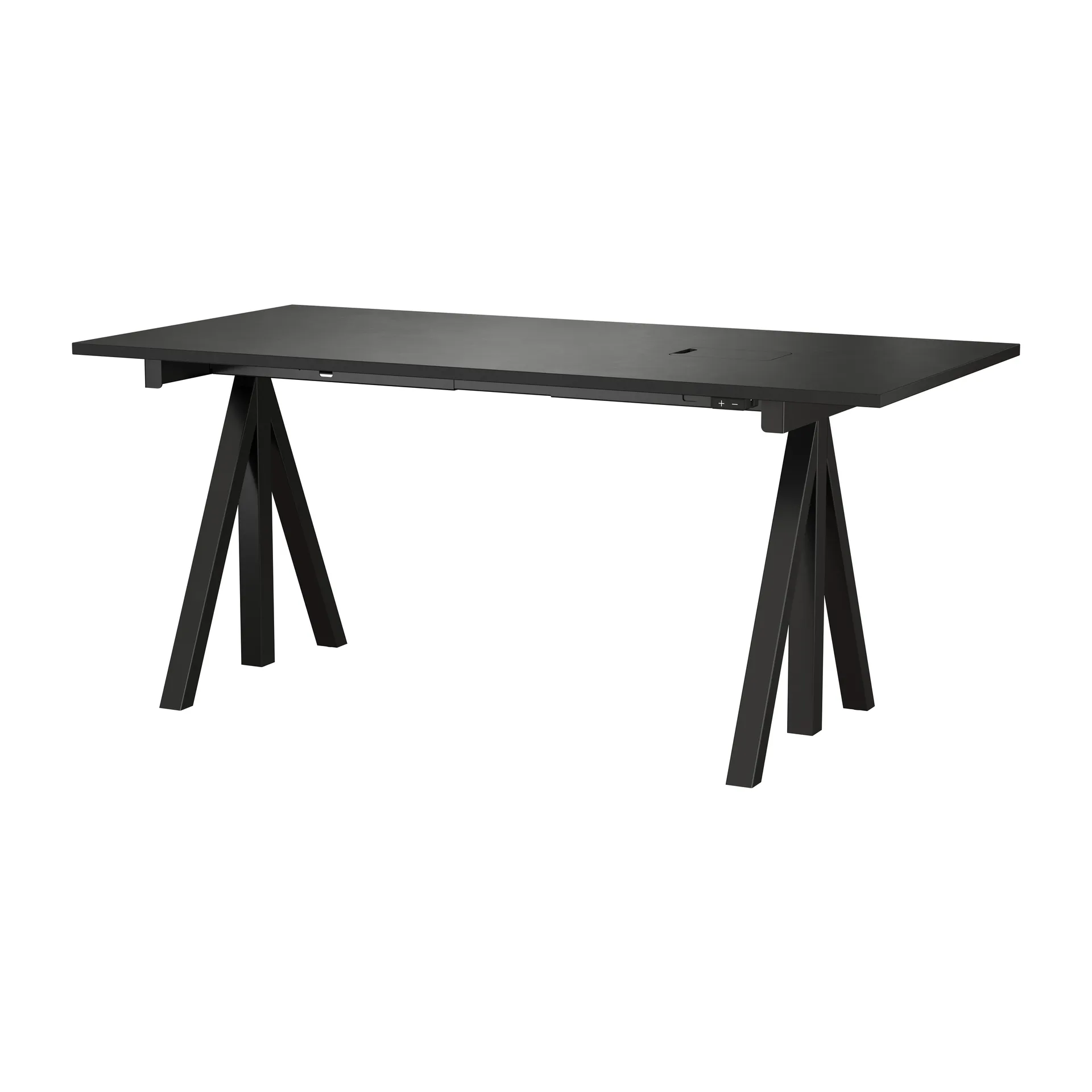 Works height-adjustable desk black 78x160 cm,  Works