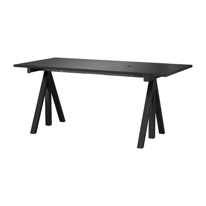 Works height-adjustable desk black 78x160 cm - Works