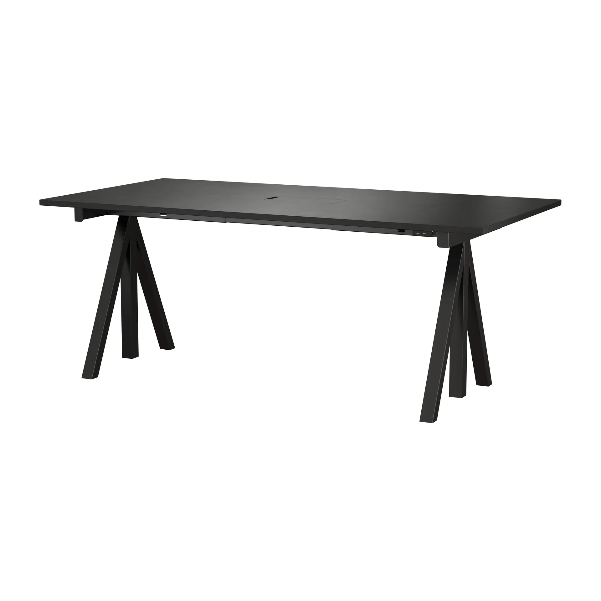 Works height-adjustable desk black 90x180 cm,  Works