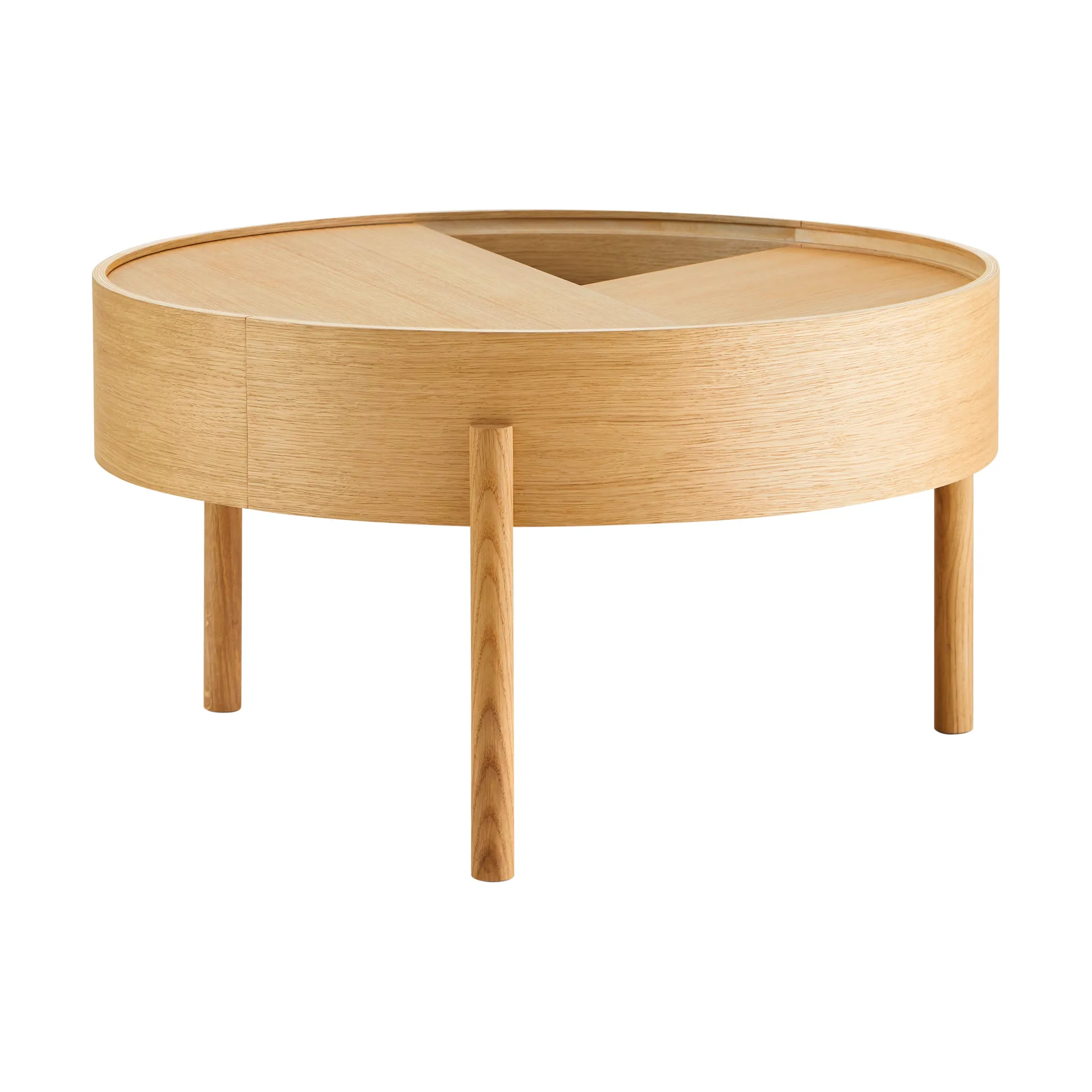 Arc coffee tableØ66 cm, Oiled oak Woud