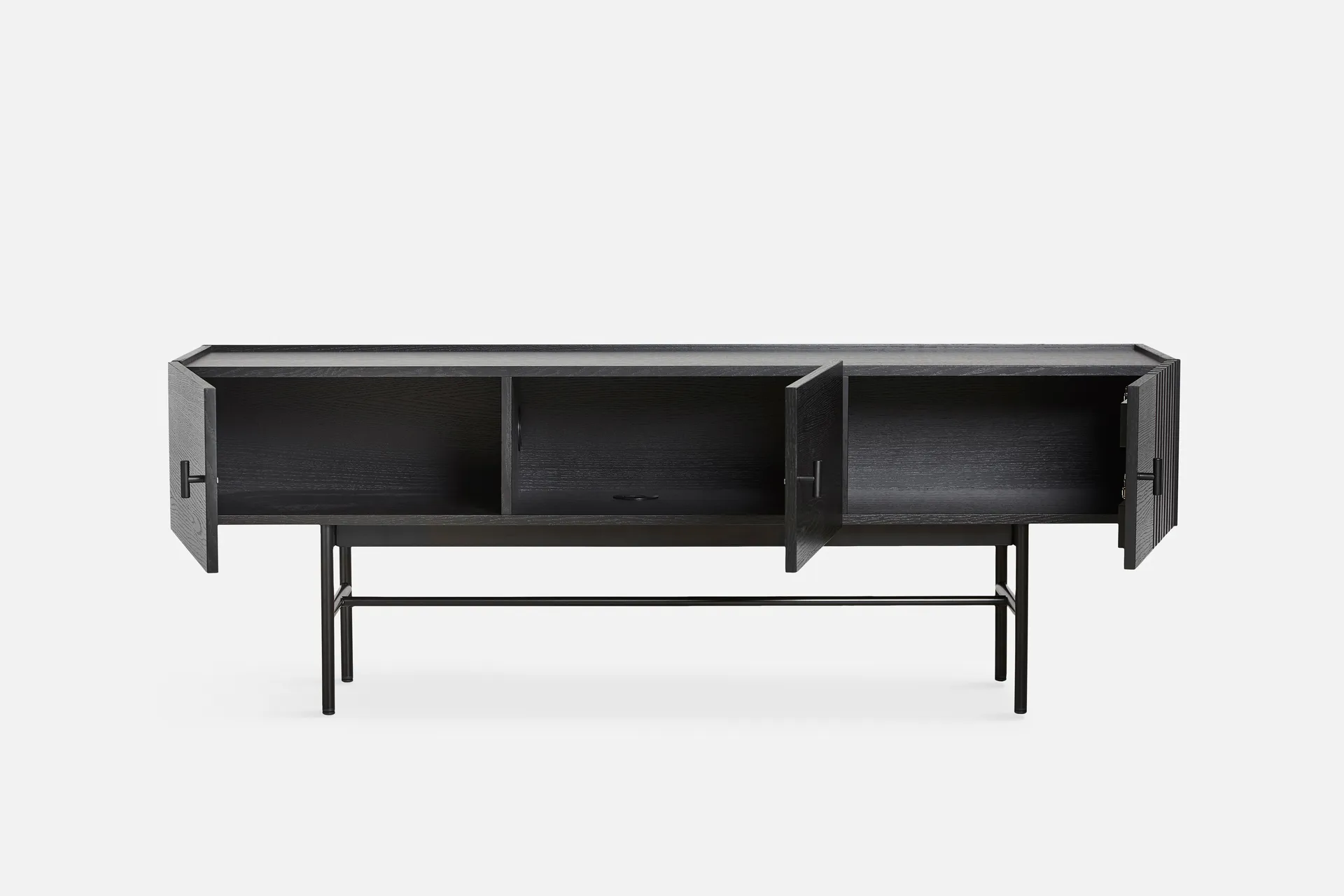 Array side table, low, 150 cm, Black oak Woud