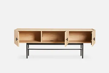 Array side table, low, 150 cm - White pigmented oak - Woud