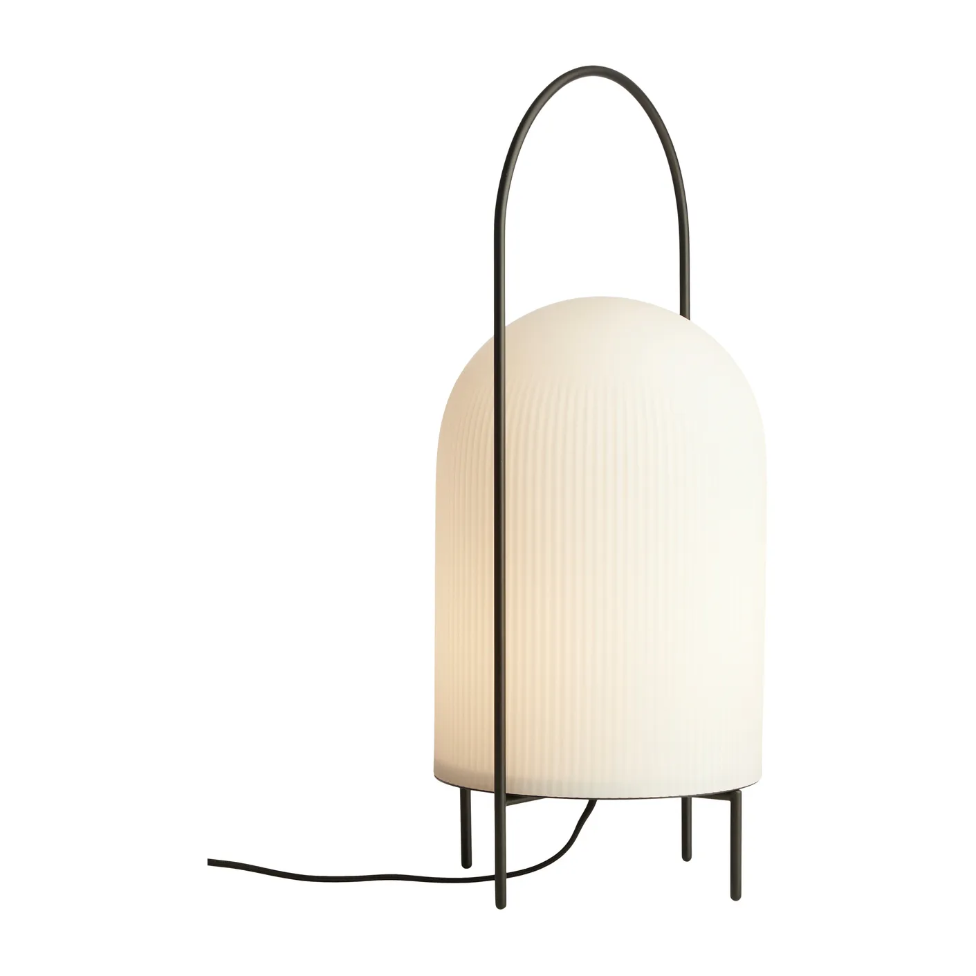 Ghost floor lamp, Black-white opal glass Woud