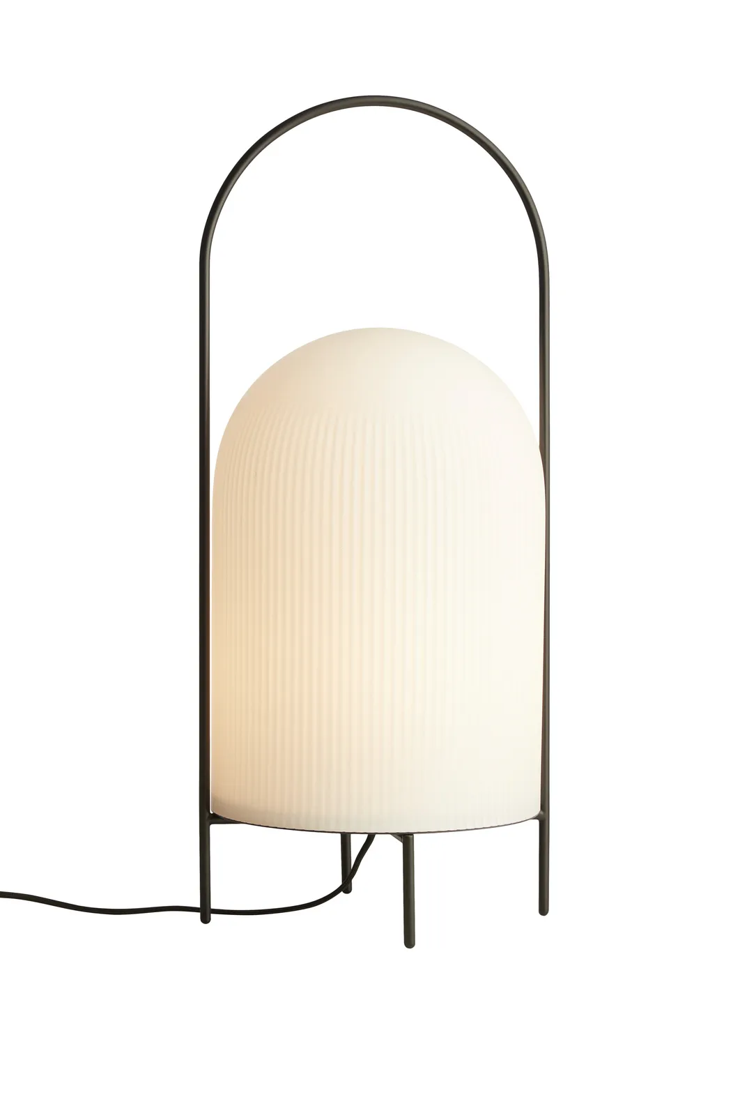 Ghost floor lamp, Black-white opal glass Woud
