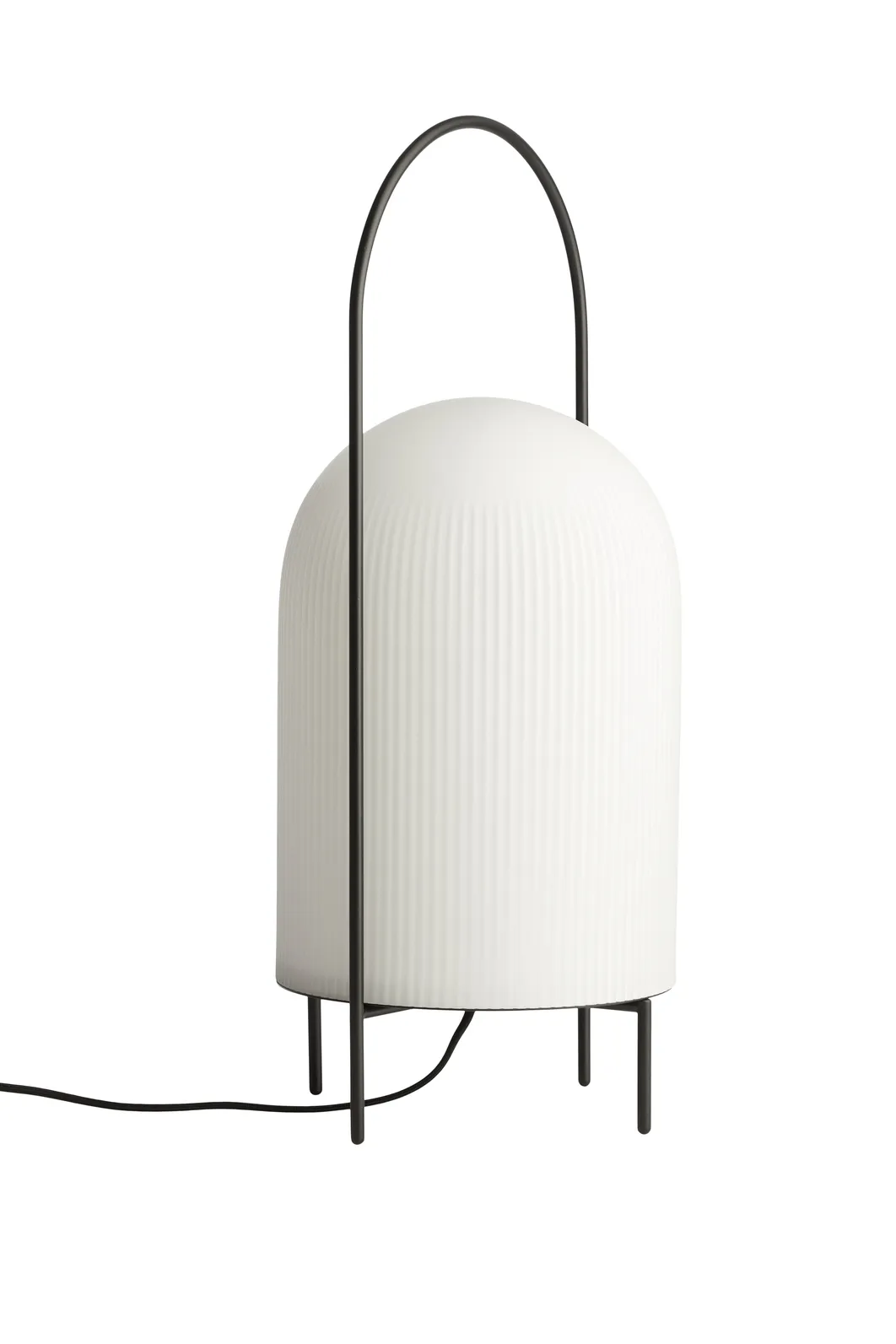 Ghost floor lamp, Black-white opal glass Woud