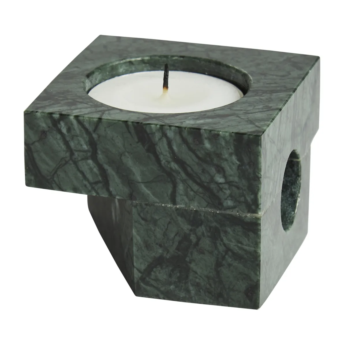Jeu de dés 2 candle holder marble, Green Woud