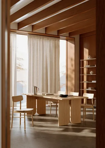 Kimono dining table 240x90 cm - White pigmented lacquered oak - Woud
