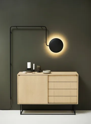 Mercury wall lamp - Black-painted metal  - Woud
