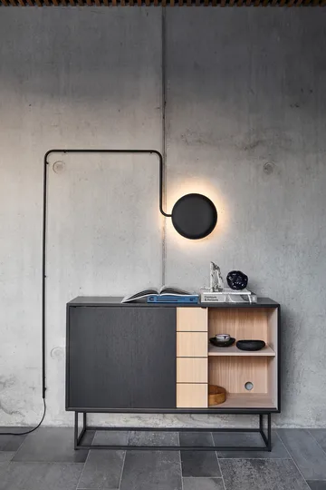 Mercury wall lamp - Black-painted metal  - Woud