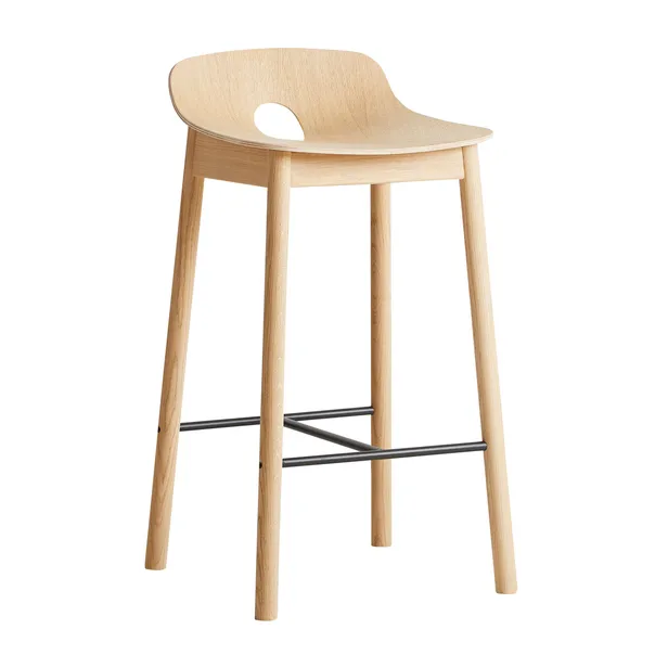 Mono barstool 65 cm - White pigmented oak - Woud