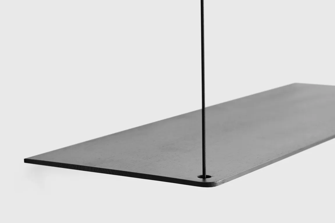 Stedge wall shelf 80 cm, Black-painted box Woud