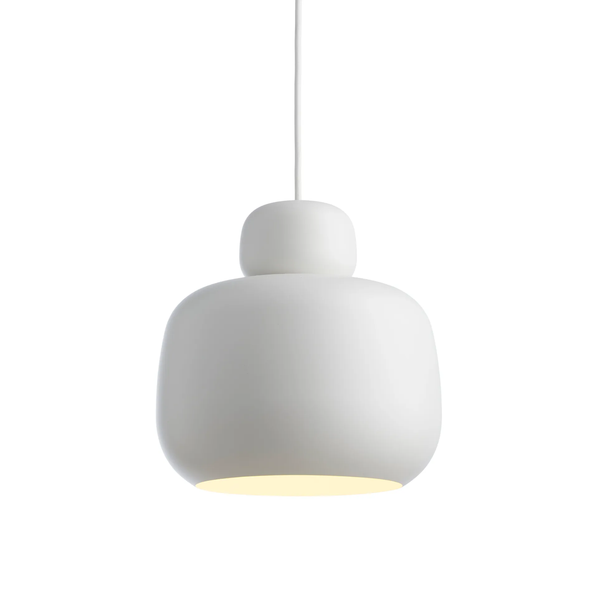 Stone ceiling lamp large, White Woud