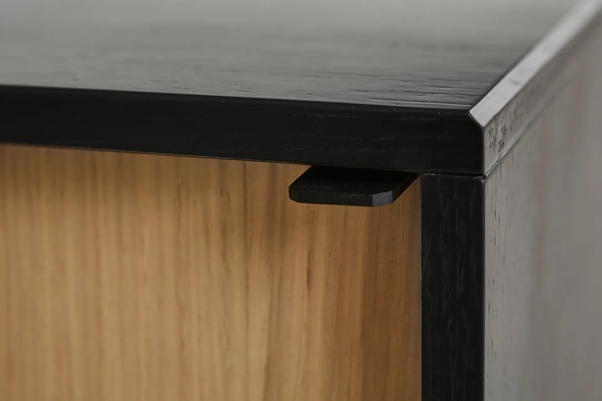 Virka side table, high 120 cm, Black oak Woud