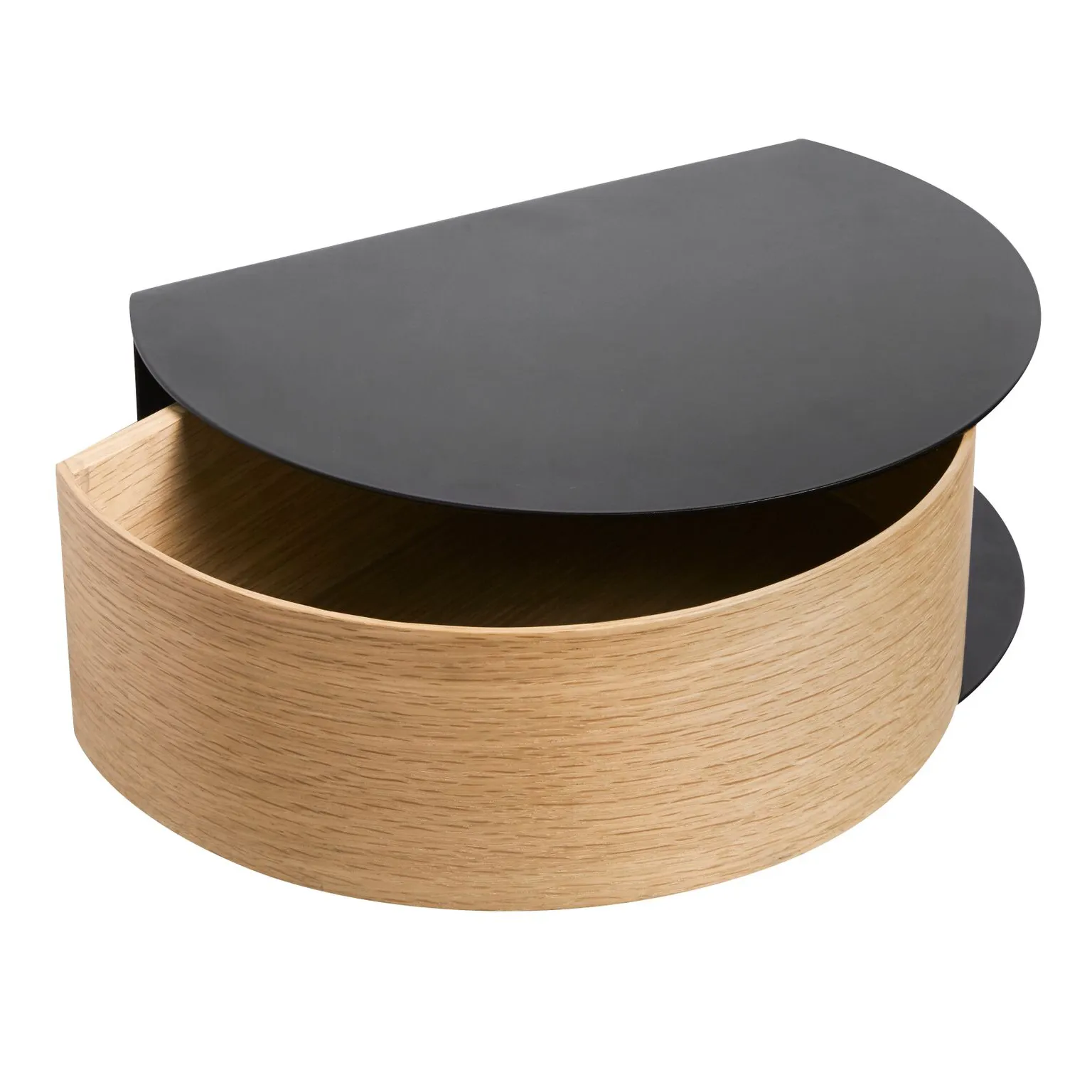 Wallie shelf, black. oak Woud