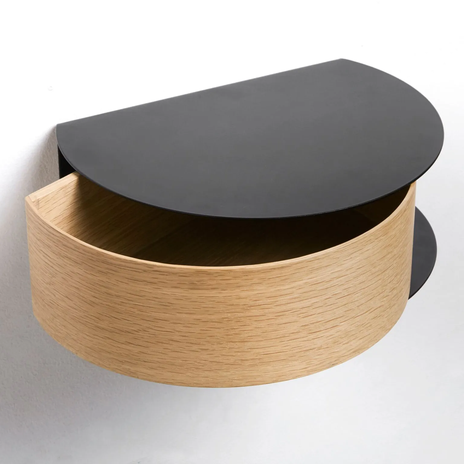 Wallie shelf, black. oak Woud
