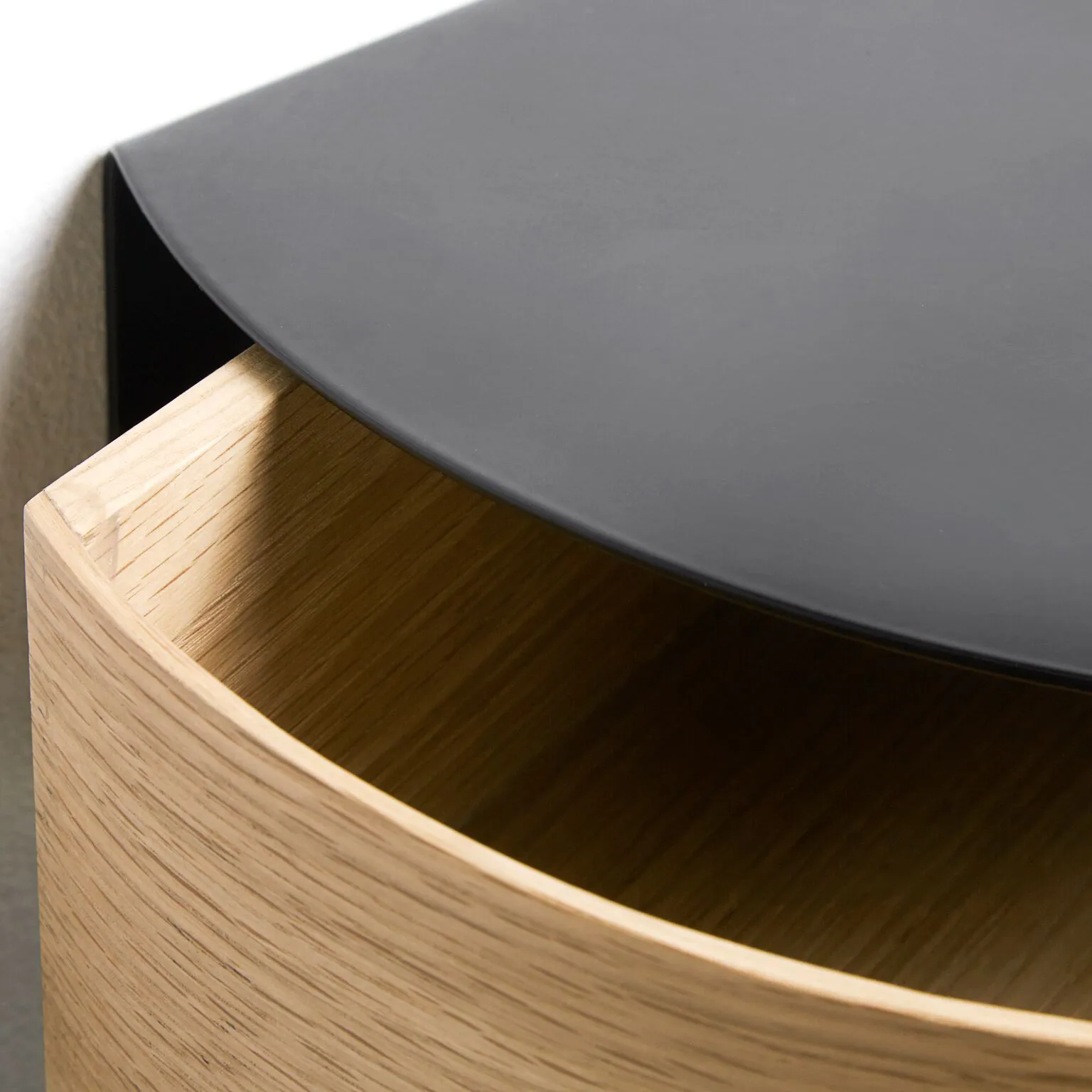 Wallie shelf, black. oak Woud