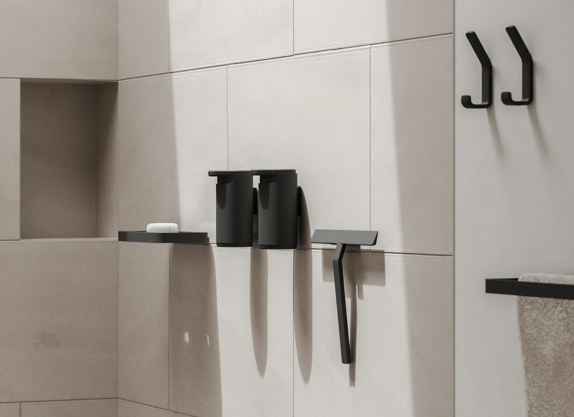 RIM shower shelf low 11x22 cm, Black Zone Denmark