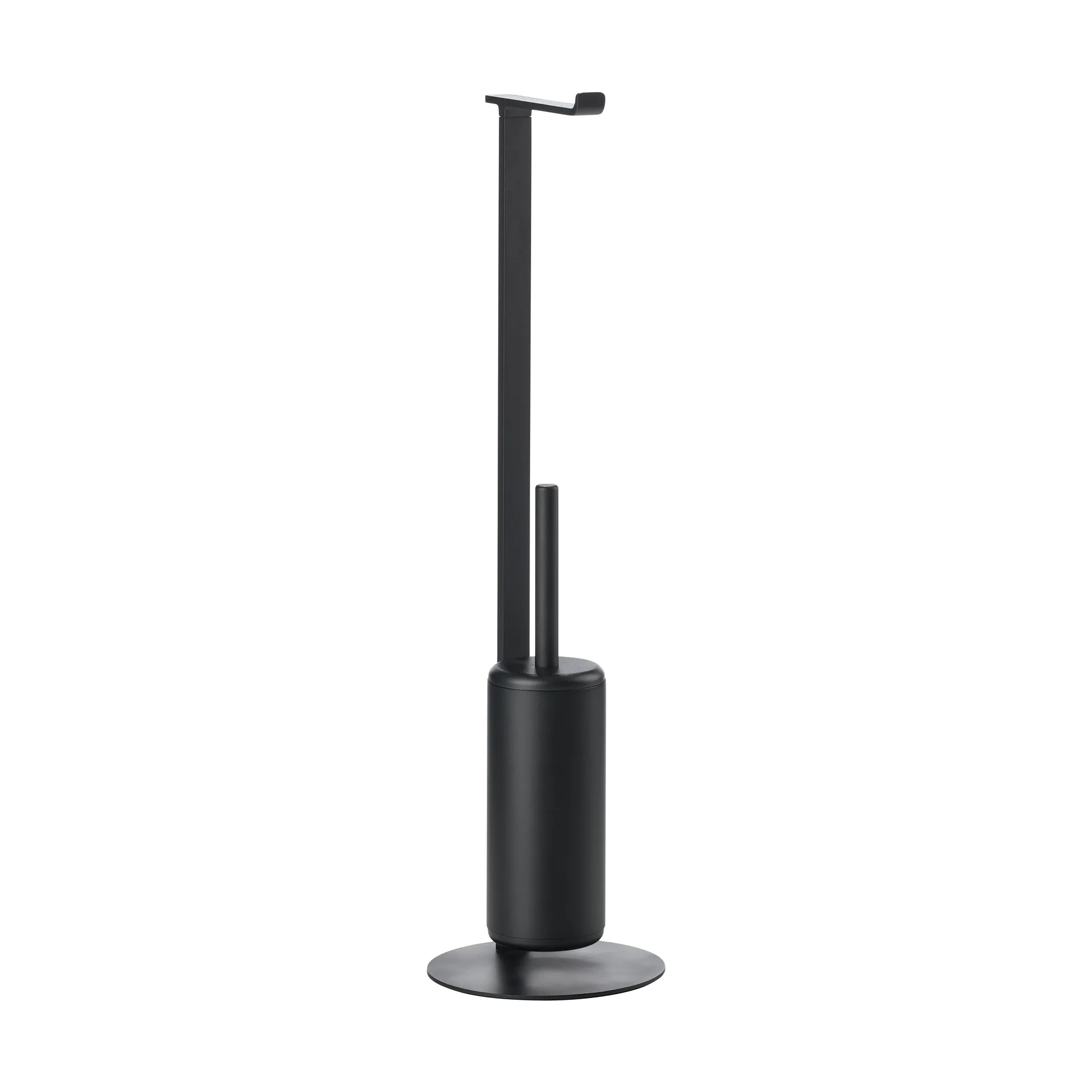 Rim toilet roll holder with brush, Black Zone Denmark