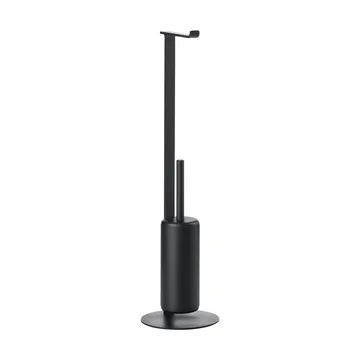 Rim toilet roll holder with brush - Black - Zone Denmark