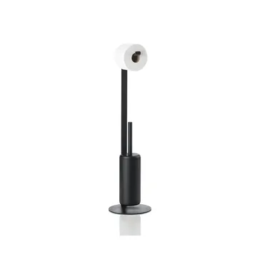 Rim toilet roll holder with brush - Black - Zone Denmark