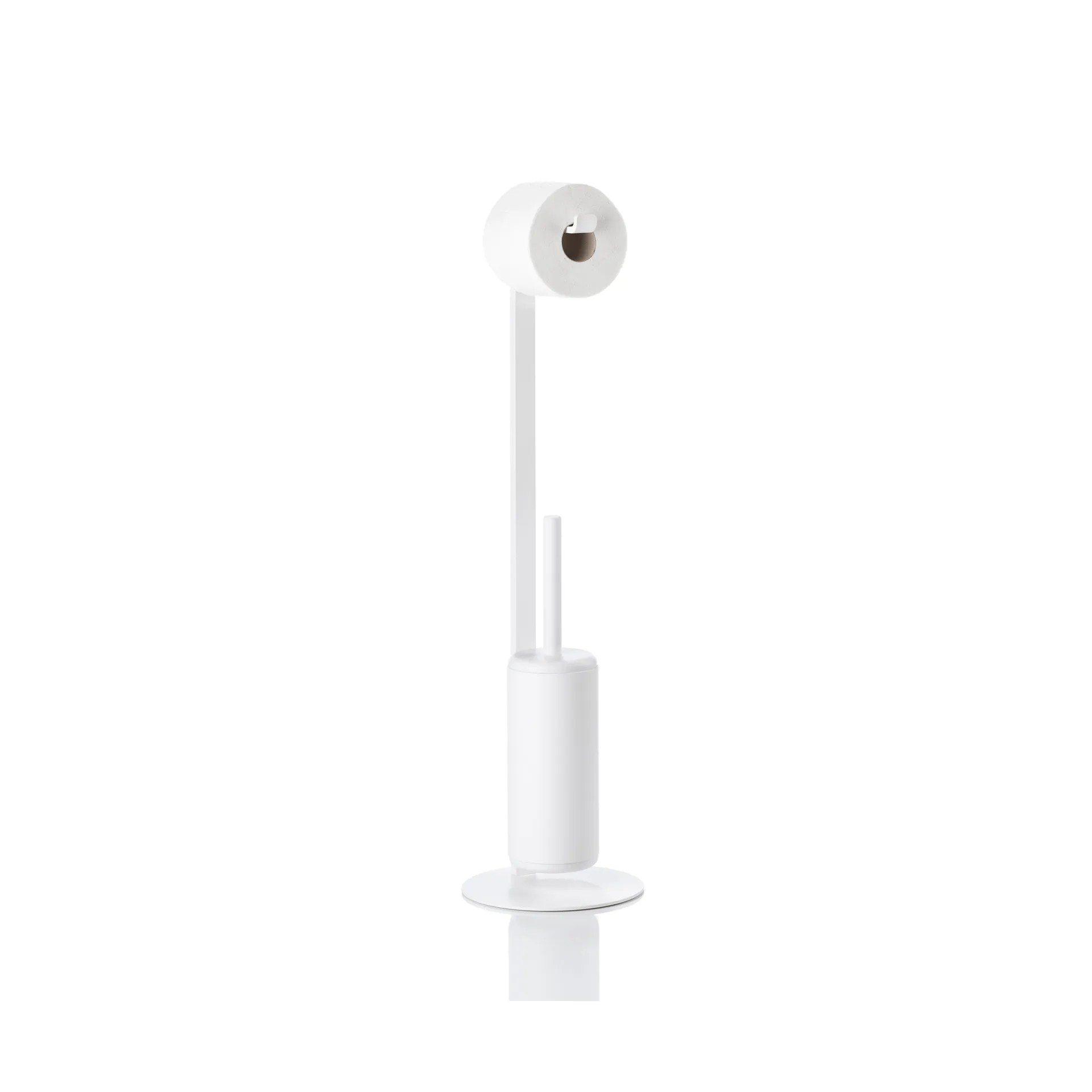 Rim toilet roll holder with brush, White Zone Denmark