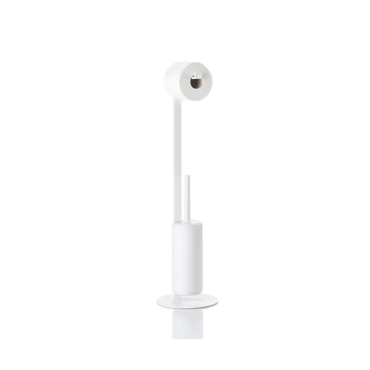 Rim toilet roll holder with brush - White - Zone Denmark