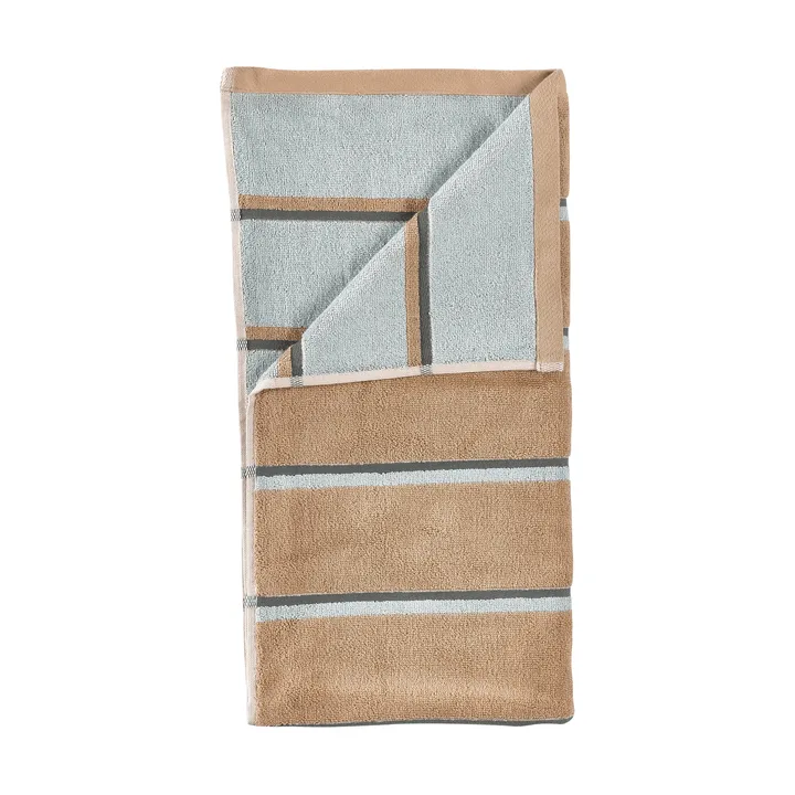 Sauna towel - Camel-ice blue-olive green, 50x100 cm - Zone Denmark