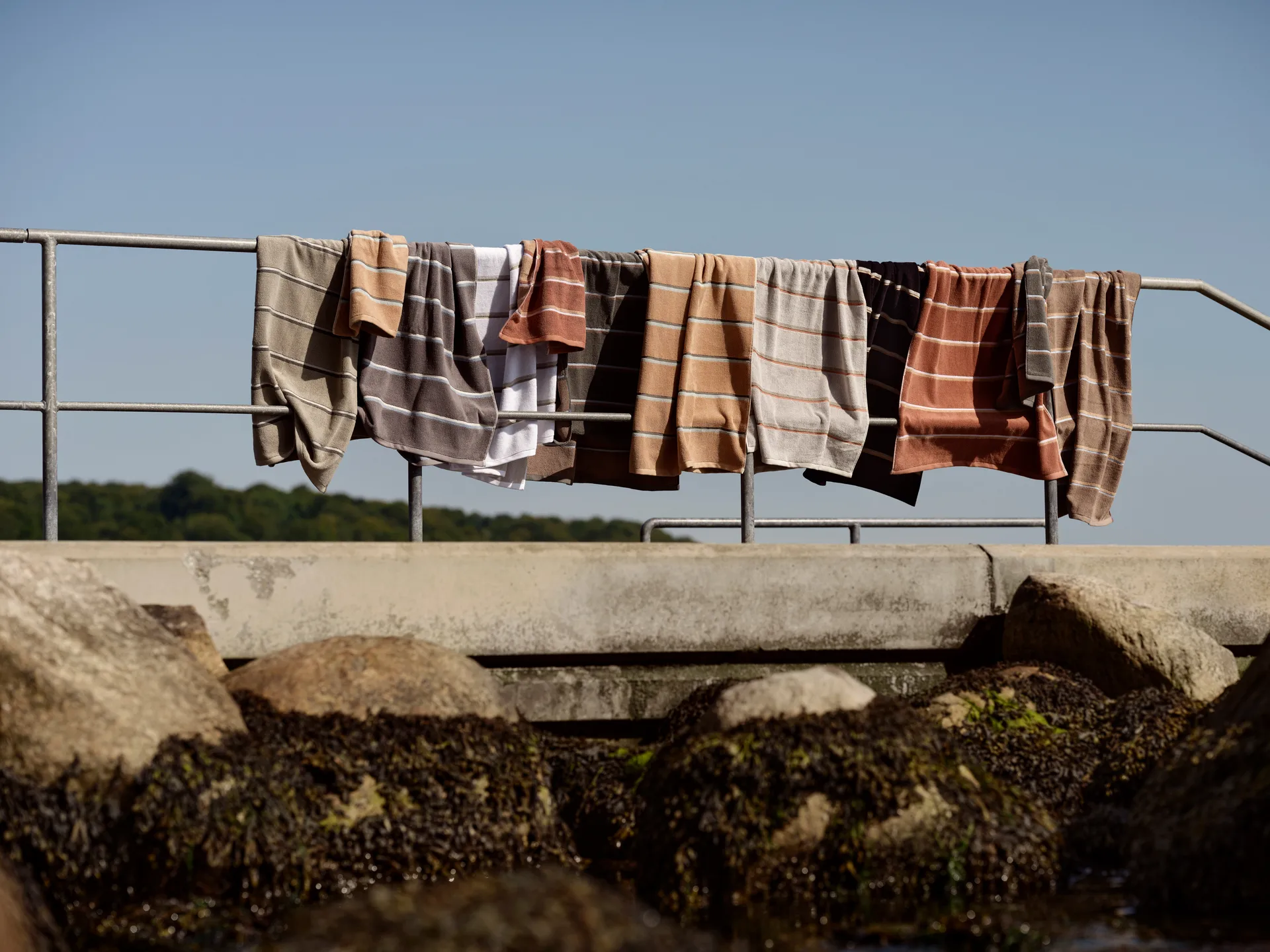 Sauna towel, Olive green-taupe-blue fog, 70x140 cm Zone Denmark