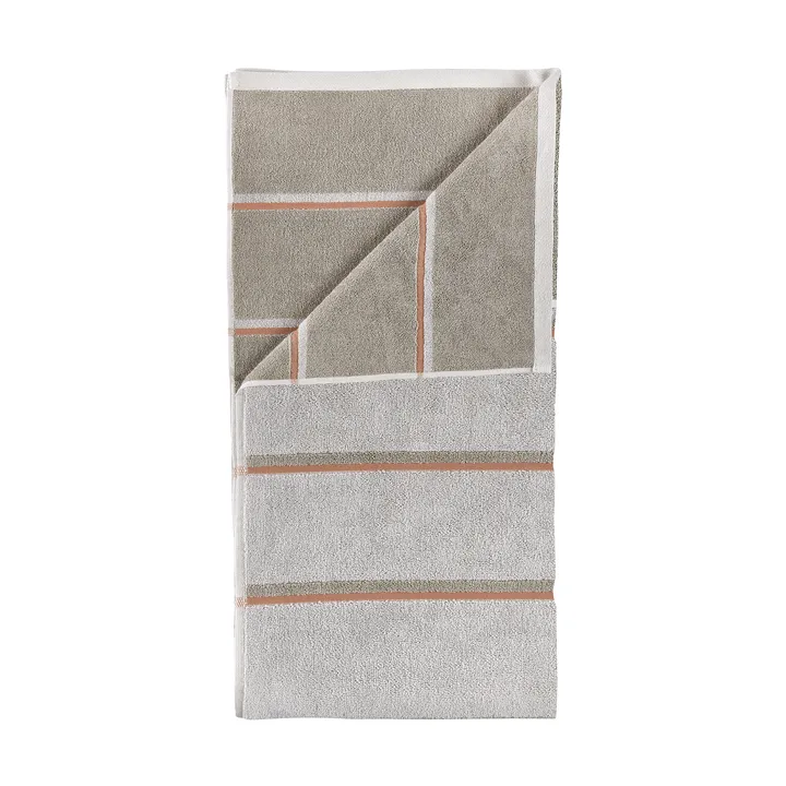 Sauna towel - Soft grey-eucalyptus-terracotta, 70x140 cm - Zone Denmark