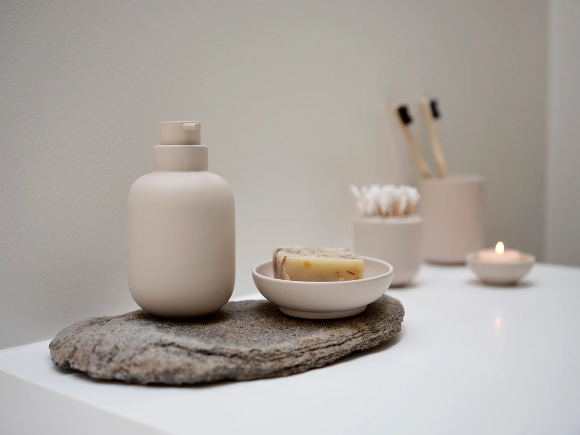 Sensu jar with lid Ø6.5x9 cm, Sand Zone Denmark