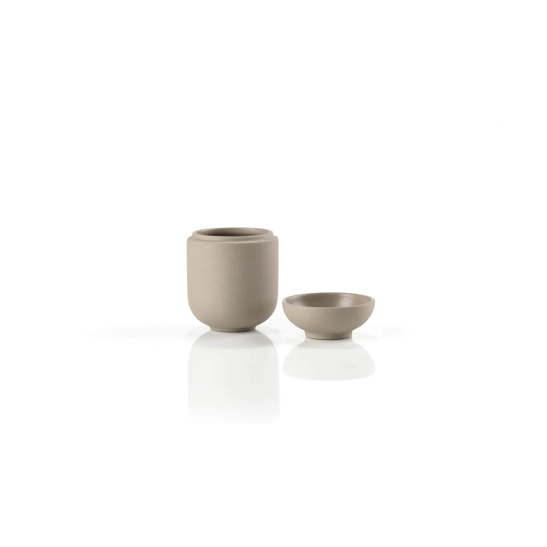 Sensu jar with lid Ø6.5x9 cm, Taupe Zone Denmark