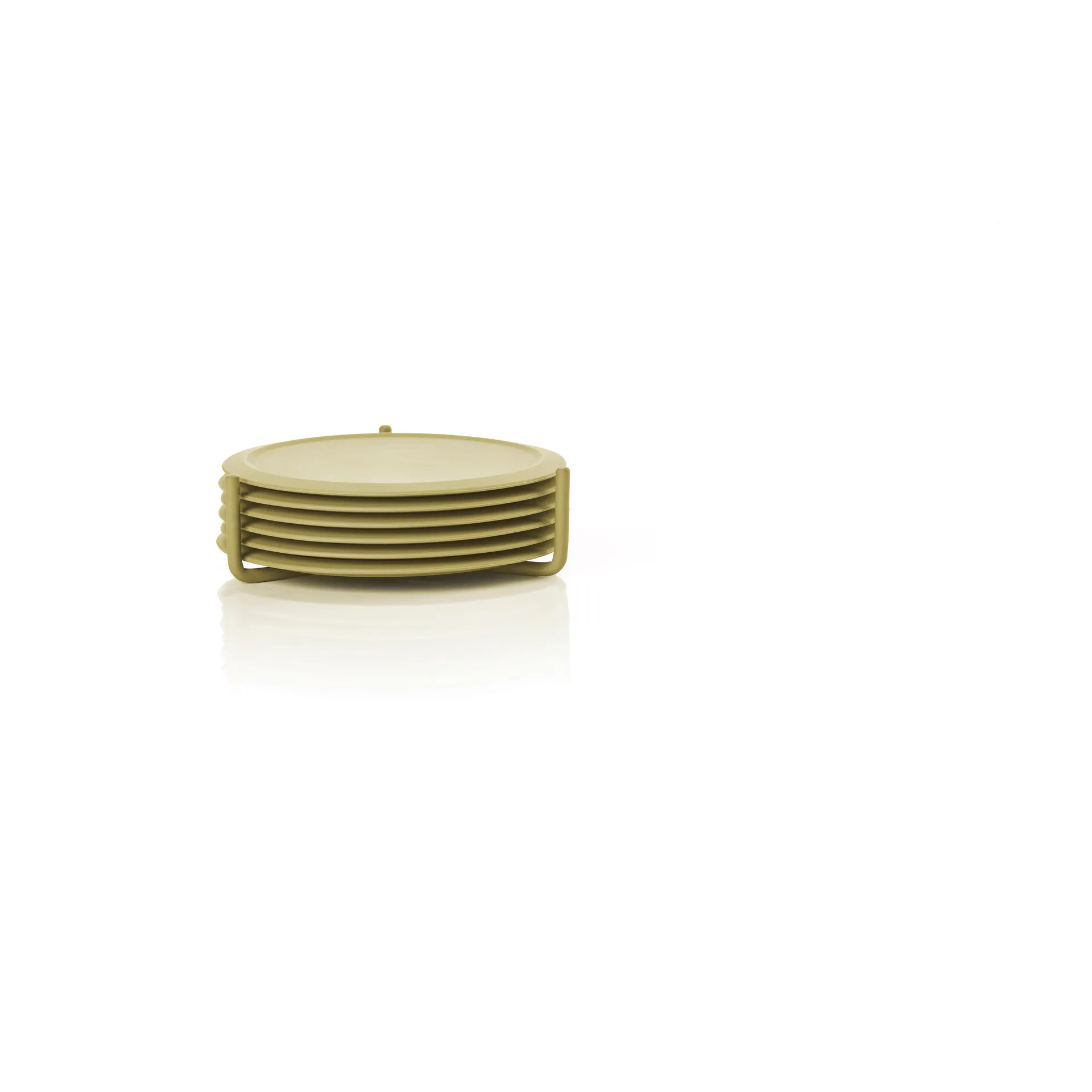 Singles coaster 6-pack with holder, Leek Green Zone Denmark