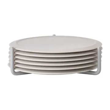 Singles coaster 6-pack with holder - Warm grey - Zone Denmark