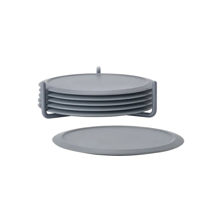 Zone Denmark glass coasters with holder - Cool gray - Zone Denmark