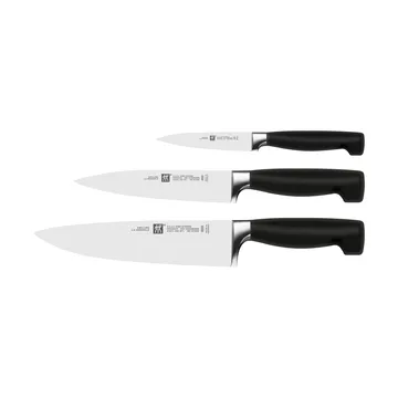 Zwilling Four star knife set 3 pieces - Black-stainless steel - Zwilling