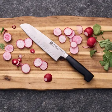Zwilling Four Star Santoku knife 18 cm - Black-stainless steel - Zwilling
