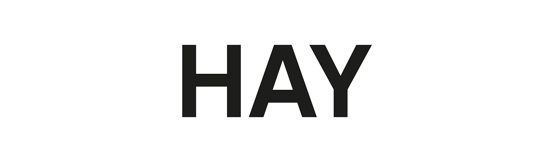 Black word "HAY" in a bold sans-serif font on a white background.
