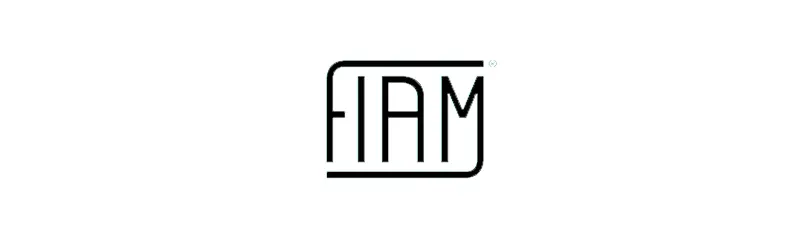 FIAM logo with thin line font and partially rounded rectangle border.