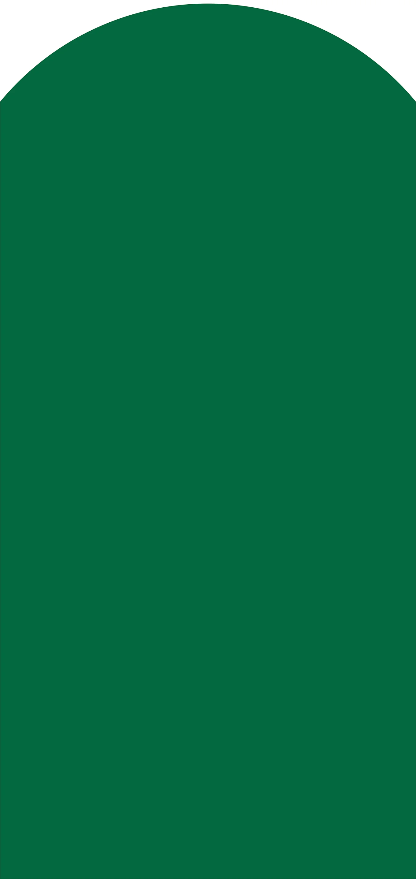 Solid dark green arched shape