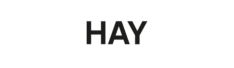 HAY logo in black capital letters on a white background.