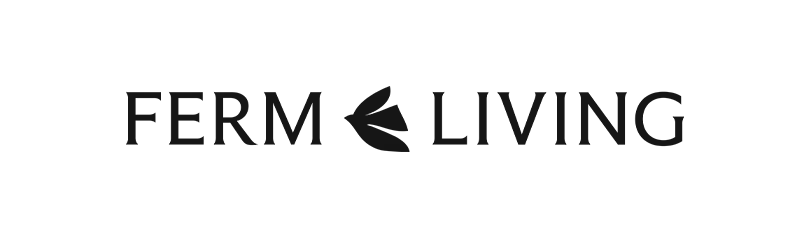 Ferm Living logo with stylized leaf icon